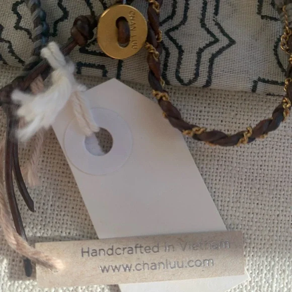 CHAN LUU beaded wrap bracelet leather with gold/silver tone nuggets NEW RARE - Picture 15 of 15